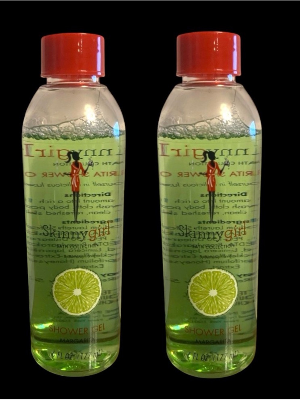 Skinnygirl Lime Green Shower Gel with Red Caps – Set of 2